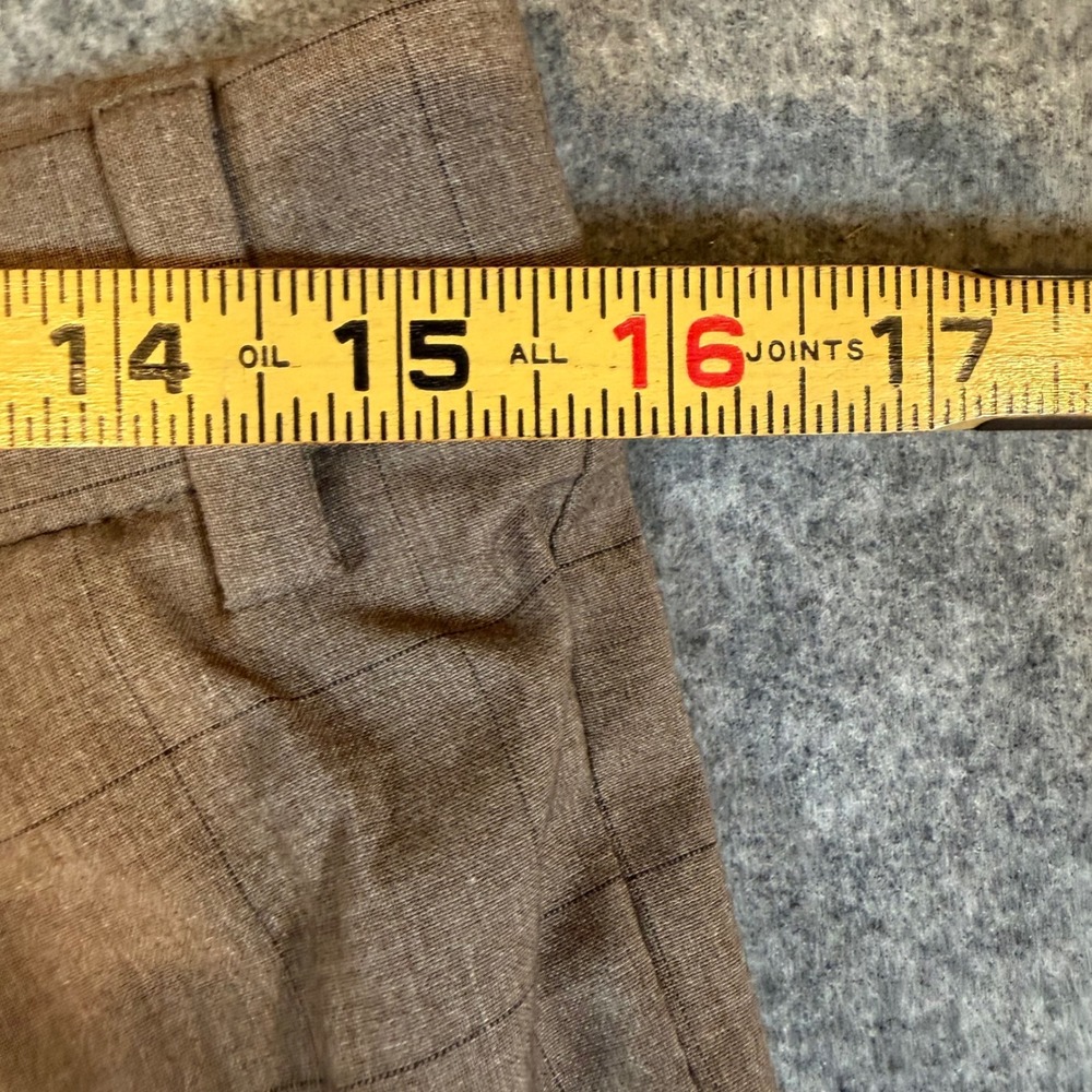 Perry Ellis Portfolio Essentials Slim Fit Tan Windowpane Dress Pants 31x32 NEW - Picture 9 of 10